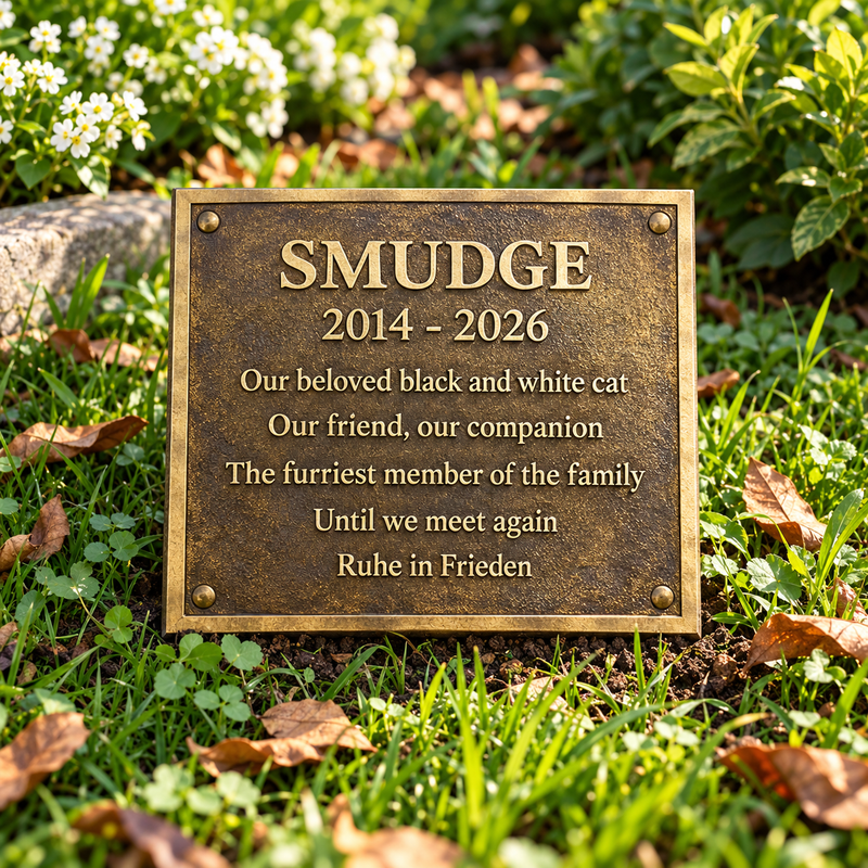 Personalized Bronze Engraved Pet Memorial Plaque