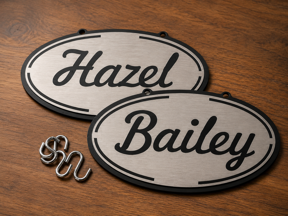 Crate & Kennel Metal Name Plates