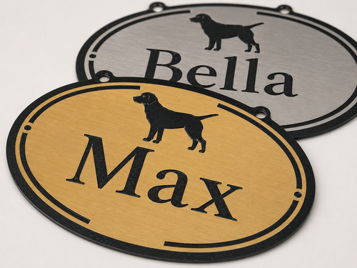 Crate & Kennel Metal Name Plates
